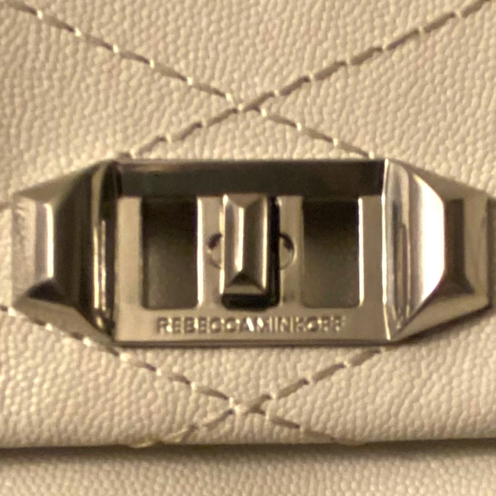 Rebecca Minkoff Je Tβaime Cream Leather Convertible Medium Satchel Crossbody - Picture 8 of 12